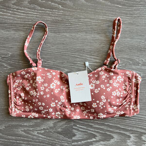 Andie Swim Bora Bora Bikini Top Medium Ditsy Floral Rose Th